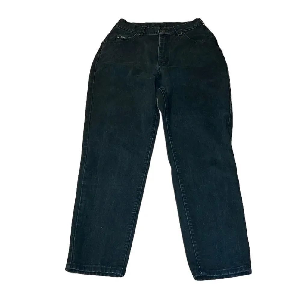 Lee High-waisted Tapered Mom Jeans, Black, 10 short